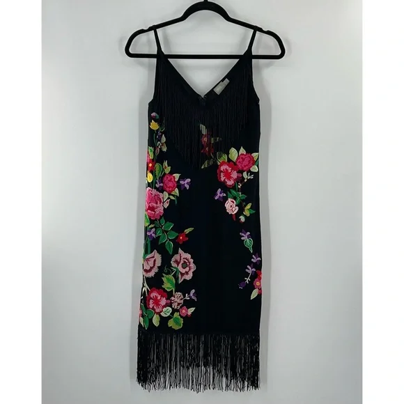 princess polly baby blue dress ASOS | Dresses | Asos Floral Embroidered Black Slip Midi Cami Dress With  Fringing Size
